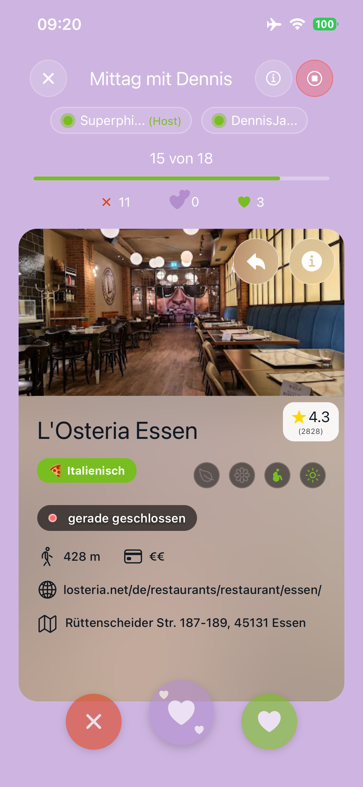 wrappr Swipe-Ansicht